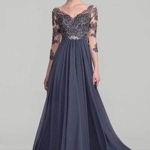 JJ's House Chiffon Lace Floor Length Dress Size 10